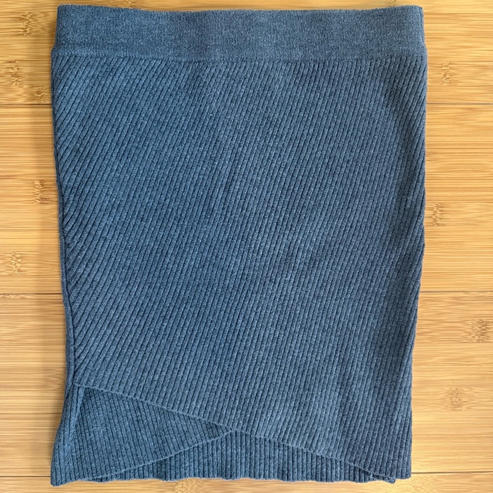 Zara Asymmetrical Charcoal Ribbed Skirt